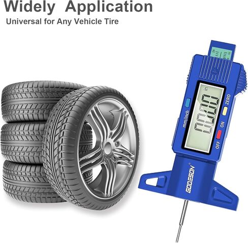 مقياس عمق مداس الإطارات GODESON، مقياس عمق مداس الإطارات الرقمي بالبوصة/مم مع شاشة LCD كبيرة وأداة قياس عمق مداس الإطارات للسيارات والشاحنات والدراجات النارية (أزرق) in Kuwait