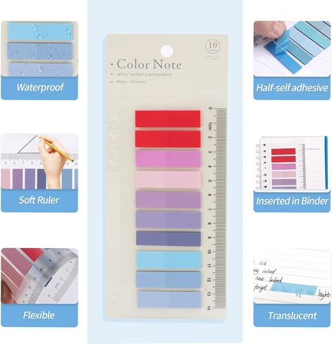 2000Pcs Sticky Tabs for Annotating Books, Clear Sticky Notes, Book Tabs for Binders, Page Markers for Notebooks, Multi-Colored Writable and Repositionable Book Flags Tabs Strip Index Tabs in Saudi Arabia