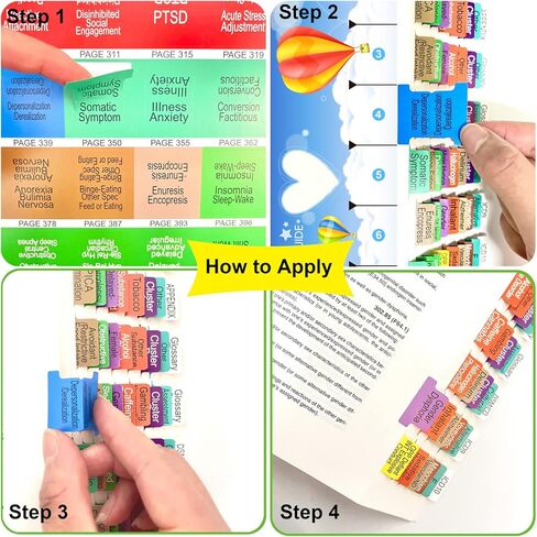Index Tabs for DSM-5, 96 Diagnoses Disorders Guide Colored Tabs with Page Markers and Alignment Guide Solid Color in Kuwait