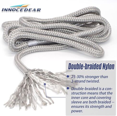 Double-Braided Nylon Dock Line-1/2 x 20' (Eyelet: 12 inch, 4 Pack Blue Reflective,Professional Boat Rope).Hi-Performance Marine Boats Mooring Rope Dock Line in Saudi Arabia