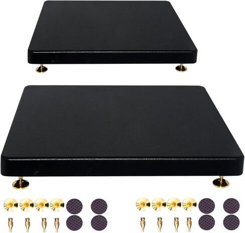 حامل عزل مضخم الصوت مقاس 14 × 14 بوصة حامل قاعدة مضخم الصوت قاعدة عزل مكبر الصوت قاعدة تثبيت مكبر الصوت مع مسمار نحاسي ثابت لشاشة الاستوديو ومضخم الصوت ومكبرات الصوت in Kuwait