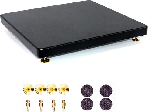 حامل عزل مضخم الصوت مقاس 14 × 14 بوصة حامل قاعدة مضخم الصوت قاعدة عزل مكبر الصوت قاعدة تثبيت مكبر الصوت مع مسمار نحاسي ثابت لشاشة الاستوديو ومضخم الصوت ومكبرات الصوت in Kuwait