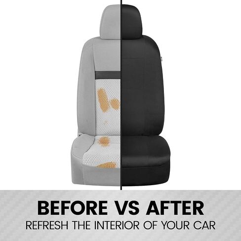 BDK PolyPro Car Seat Covers Front Set in Beige Tan on Black – 2 Front Seat Covers for Cars, Easy to Install Car Seat Cover Set, Car Accessories for Auto Trucks Van SUV in Saudi Arabia