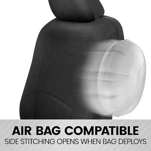 BDK PolyPro Car Seat Covers Front Set in Beige Tan on Black – 2 Front Seat Covers for Cars, Easy to Install Car Seat Cover Set, Car Accessories for Auto Trucks Van SUV in Saudi Arabia