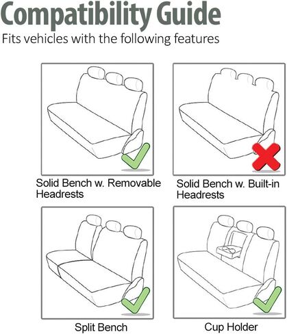 FH Group Front Set Cloth Car Seat Covers for Bucket Seats, 1-Piece Seat Cover, Universal Fit, Airbag Compatible, SUV, Van, Seat Covers, Beige in Saudi Arabia