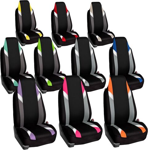 FH Group Front Set Cloth Car Seat Covers for Bucket Seats, 1-Piece Seat Cover, Universal Fit, Airbag Compatible, SUV, Van, Seat Covers, Beige in Saudi Arabia