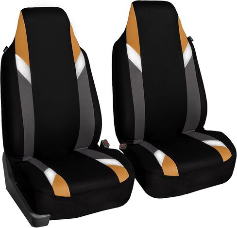 FH Group Front Set Cloth Car Seat Covers for Bucket Seats, 1-Piece Seat Cover, Universal Fit, Airbag Compatible, SUV, Van, Seat Covers, Beige in Saudi Arabia