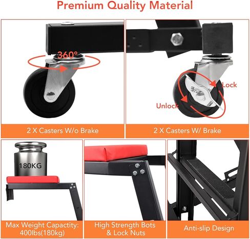 زاحف محرك السيارات القابل للتعديل من Towallmark، سطح مبطن سميك، زاحف سيارة قابل للطي بسعة 400 رطل للمرآب المنزلي، وصيانة ورشة العمل in Kuwait