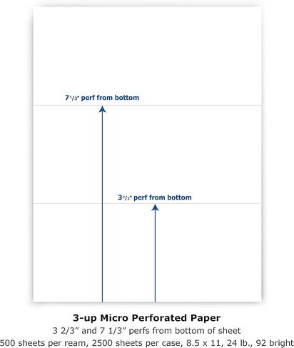 PrintWorks Half Sheet Perforated Paper, 8.5 x 11, 24 lb, 500 Sheets, White (04118) in Saudi Arabia