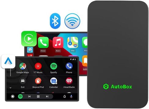 محول CarPlay لاسلكي 2 في 1 ومحول سيارة بلوتوث لاسلكي Android Auto، من أجل CarPlay السلكي وسيارة Android Auto السلكية، التوصيل والتشغيل، التحديث عبر الإنترنت، دعم الرسائل/الملاحة/تطبيقات الموسيقى... in Saudi Arabia