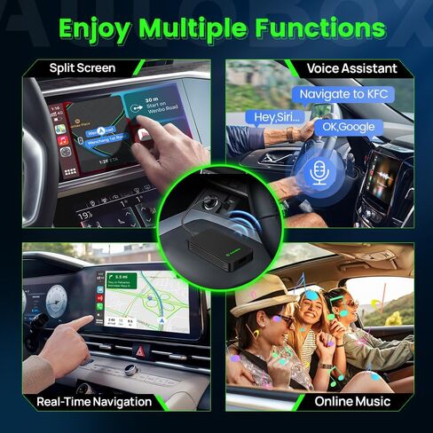 محول CarPlay لاسلكي 2 في 1 ومحول سيارة بلوتوث لاسلكي Android Auto، من أجل CarPlay السلكي وسيارة Android Auto السلكية، التوصيل والتشغيل، التحديث عبر الإنترنت، دعم الرسائل/الملاحة/تطبيقات الموسيقى... in Saudi Arabia