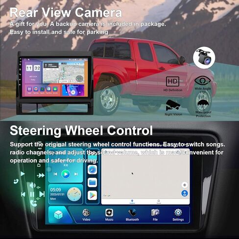 لتويوتا تاكوما 2005-2013 أندرويد 12 ستيريو سيارة مع Carplay لاسلكي/Android Auto WiFi 2 + 32G 4 Core GPS Navigation Radio Player 9 بوصة HD شاشة تعمل باللمس كاميرا احتياطية صوتية وحدة رأس الوسائط المتعددة in Kuwait