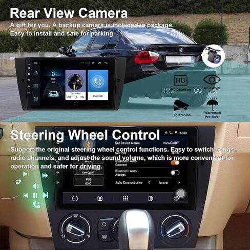 لسيارات BMW M3 2000-2013 Android 12 ستيريو سيارة مع Carplay لاسلكي/Android Auto WiFi 2+32G 4 Core GPS Navigation Radio Player 9 بوصة HD شاشة تعمل باللمس كاميرا احتياطية صوتية وحدة رأس الوسائط المتعددة in Kuwait