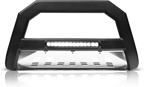 Armordillo USA 7176829 AR Series Bull Bar W/LED Fits 2007-2018 Chevy Silverado 1500 - Matte Black W/Aluminum Skid Plate in Saudi Arabia