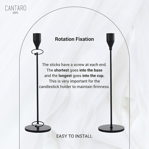 Candlestick Holders Set of 6 - Candlestick Holder for Taper Candles - Modern and Elegant Metal Candle Holders - Tall Candlesticks Ideal for Weddings and Anniversaries (Matte Black) in Saudi Arabia