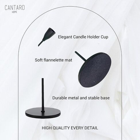 Candlestick Holders Set of 6 - Candlestick Holder for Taper Candles - Modern and Elegant Metal Candle Holders - Tall Candlesticks Ideal for Weddings and Anniversaries (Matte Black) in Saudi Arabia