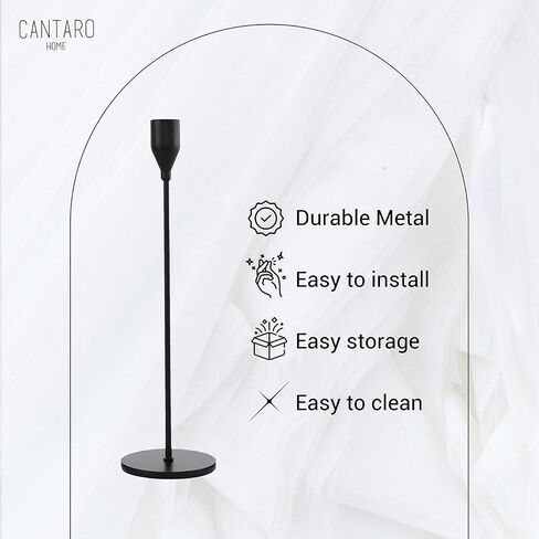 Candlestick Holders Set of 6 - Candlestick Holder for Taper Candles - Modern and Elegant Metal Candle Holders - Tall Candlesticks Ideal for Weddings and Anniversaries (Matte Black) in Saudi Arabia