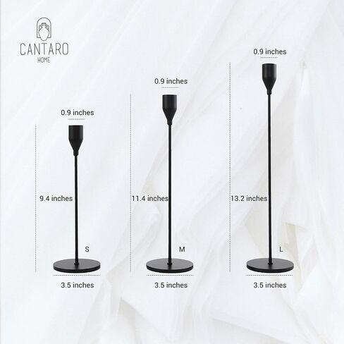 Candlestick Holders Set of 6 - Candlestick Holder for Taper Candles - Modern and Elegant Metal Candle Holders - Tall Candlesticks Ideal for Weddings and Anniversaries (Matte Black) in Saudi Arabia