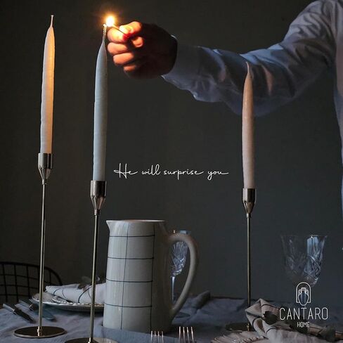 Candlestick Holders Set of 6 - Candlestick Holder for Taper Candles - Modern and Elegant Metal Candle Holders - Tall Candlesticks Ideal for Weddings and Anniversaries (Matte Black) in Saudi Arabia