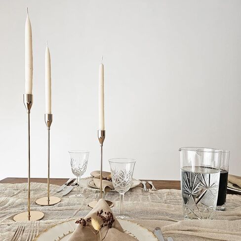 Candlestick Holders Set of 6 - Candlestick Holder for Taper Candles - Modern and Elegant Metal Candle Holders - Tall Candlesticks Ideal for Weddings and Anniversaries (Matte Black) in Saudi Arabia