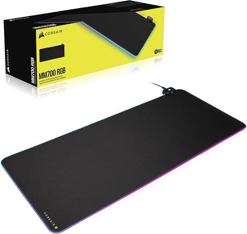 لوحة ماوس الألعاب CORSAIR MM700 RGB من القماش الممتد - 36.6 بوصة × 15.8 بوصة - إضاءة RGB 360 درجة - محور منفذ USB - مطاط سميك - أسود in Saudi Arabia