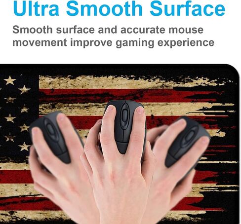 Large Extended Gaming Mouse Pad with Stitched Edges, Non-Slip Waterproof Rubber Base Mouse Pad for Office, Computer, Keyboard, Laptop and Home Desk Pad 35.4 x 15.7 x 0.12 Inch (American Antique Flag) in Saudi Arabia