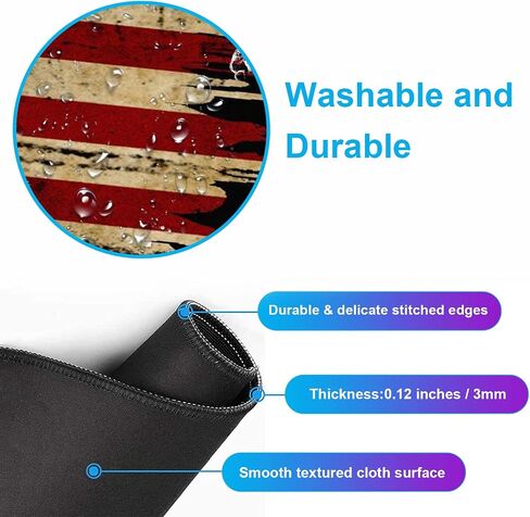Large Extended Gaming Mouse Pad with Stitched Edges, Non-Slip Waterproof Rubber Base Mouse Pad for Office, Computer, Keyboard, Laptop and Home Desk Pad 35.4 x 15.7 x 0.12 Inch (American Antique Flag) in Saudi Arabia