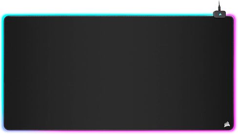 CORSAIR MM700 RGB Extended Cloth Gaming Mouse Pad - 36.6" x 15.8" - 360° RGB Lighting - Two USB Port Hub - Thick Rubber - Black in Saudi Arabia