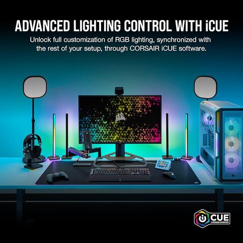 CORSAIR MM700 RGB Extended Cloth Gaming Mouse Pad - 36.6" x 15.8" - 360° RGB Lighting - Two USB Port Hub - Thick Rubber - Black in Saudi Arabia