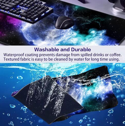 Large Extended Gaming Mouse Pad with Stitched Edges, Non-Slip Waterproof Rubber Base Mouse Pad for Office, Computer, Keyboard, Laptop and Home Desk Pad 35.4 x 15.7 x 0.12 Inch (American Antique Flag) in Saudi Arabia