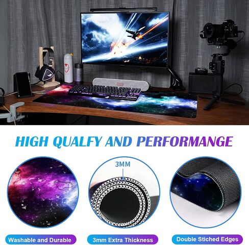 Large Extended Gaming Mouse Pad with Stitched Edges, Non-Slip Waterproof Rubber Base Mouse Pad for Office, Computer, Keyboard, Laptop and Home Desk Pad 35.4 x 15.7 x 0.12 Inch (American Antique Flag) in Saudi Arabia