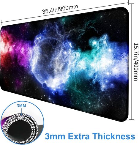 Large Extended Gaming Mouse Pad with Stitched Edges, Non-Slip Waterproof Rubber Base Mouse Pad for Office, Computer, Keyboard, Laptop and Home Desk Pad 35.4 x 15.7 x 0.12 Inch (American Antique Flag) in Saudi Arabia