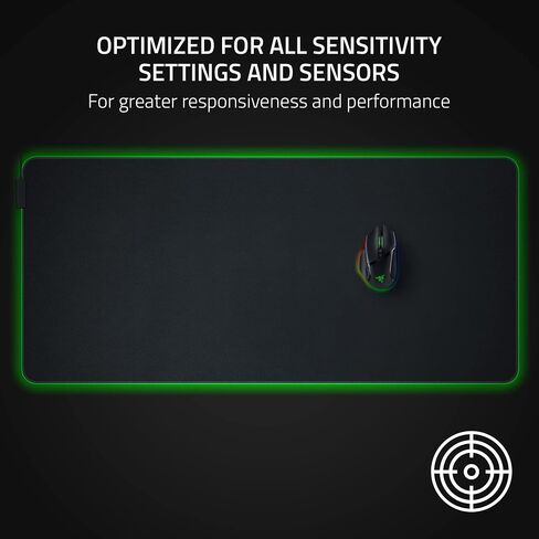 Razer Goliathus Extended Chroma Gaming Mouse Pad: Customizable Chroma RGB Lighting - Soft, Cloth Material - Balanced Control & Speed - Non-Slip Rubber Base - Quartz Pink in Kuwait