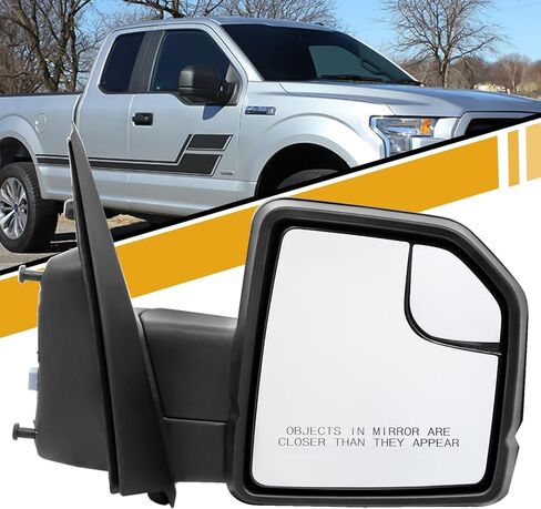 مجموعة مرآة الرؤية الخلفية الأمامية ذات 3 دبابيس متوافقة مع Ford F-150 2015-2020، مع زجاج الطاقة، بدون حرارة، بدون طاقة قابلة للطي، بدون ضوء إشارة، يحل محل FL3Z17683AK، جانب السائق الأيسر in Kuwait