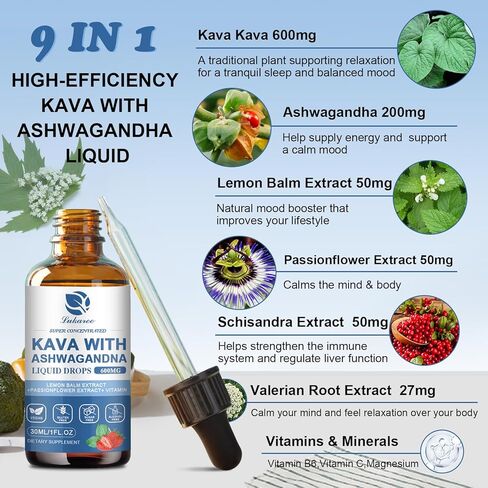 (عبوة من قطعتين) مكمل مستخلص جذور الكافا - مستخلص الكافا المهدئ عالي التركيز مع أشواغاندا لمزاج مريح والاسترخاء والجهاز المناعي - خالي من الكحول in Kuwait