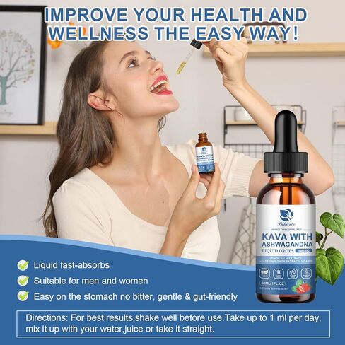 (عبوة من قطعتين) مكمل مستخلص جذور الكافا - مستخلص الكافا المهدئ عالي التركيز مع أشواغاندا لمزاج مريح والاسترخاء والجهاز المناعي - خالي من الكحول in Kuwait