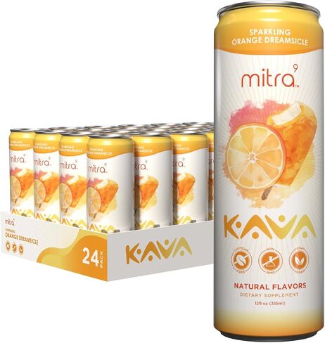 مشروبات MITRA-9 النباتية - مشروب الكافا المتلألئ بالبرتقال Dreamsicle مع مستخلص جذر الكافا - محسن المزاج - نباتي - يعزز الهدوء الطبيعي والوضوح (12 أونصة سائلة) (4) in Kuwait