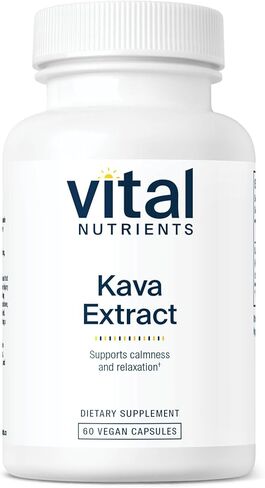 العناصر الغذائية الحيوية - مستخلص الكافا - يدعم تخفيف التوتر الطبيعي والاسترخاء - 60 كبسولة نباتية في كل زجاجة - 250 مجم in Kuwait