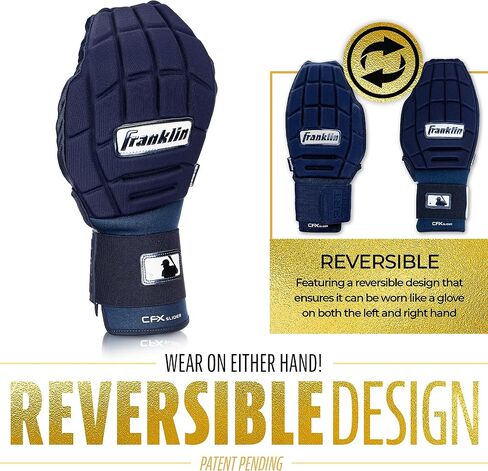 Franklin Sports MLB Baseball + Softball Sliding Mitt - CFX PRT Adult + Youth Protective Baserunning Sliding Gloves - Left + Right Hand Mitt - Hand + Wrist Protector for Running - Kids + Adults Sizes in Saudi Arabia