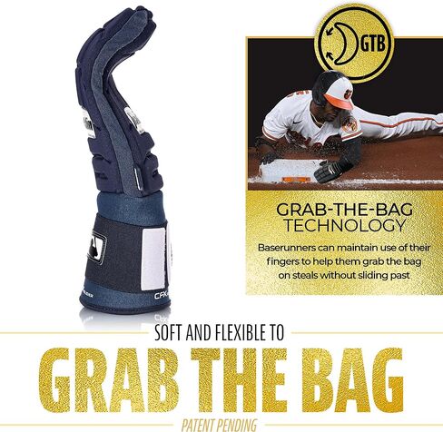Franklin Sports MLB Baseball + Softball Sliding Mitt - CFX PRT Adult + Youth Protective Baserunning Sliding Gloves - Left + Right Hand Mitt - Hand + Wrist Protector for Running - Kids + Adults Sizes in Saudi Arabia