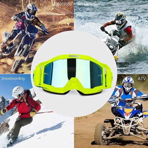 نظارات ATV للبالغين، نظارات Dirtbike للرجال، نظارات الدراجة الترابية للرجال والنساء البالغين والشباب لموتوكروس ATV UTV المضادة للأشعة فوق البنفسجية (أسود) in Saudi Arabia