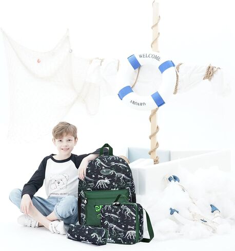 حقائب ظهر من Meetbelify للأولاد، حقائب ظهر مدرسية مع صندوق غداء، مقلمة للأطفال، حقيبة سفر من القماش لطلاب المرحلة الابتدائية in Kuwait