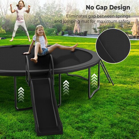 12 14 16FT Trampoline with Slide and Soccer for Kids and Adults, Outdoor Trampolines with Curved Poles, Pumpkin Backyard Trampoline with Slide, Capacity for 5-7 Kids and Adults in Saudi Arabia