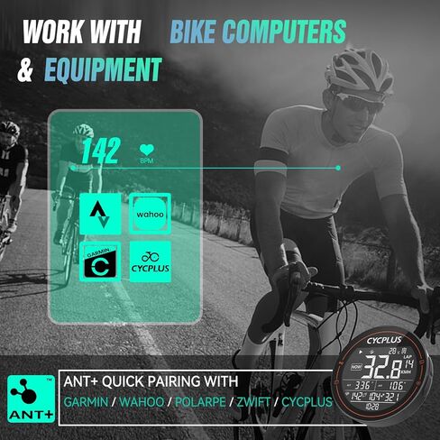 سوار يد لمراقبة معدل ضربات القلب من CYCPLUS، شاشة بلوتوث 5.1 ANT+ HR مع مؤشر LED لمنطقة HR، مقاومة للماء IP67، تستخدم للجري وركوب الدراجات والجيم والرياضات الأخرى in Kuwait