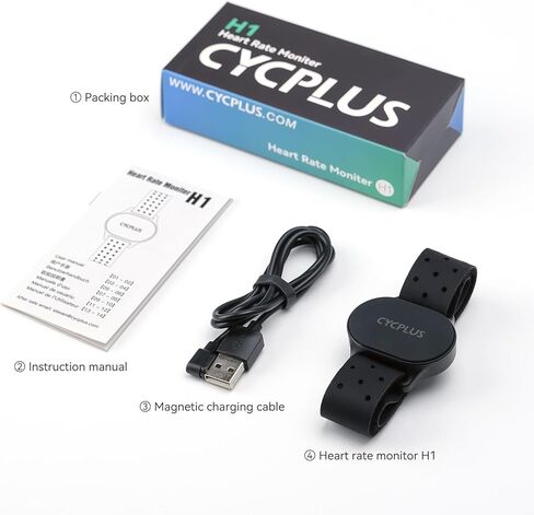سوار يد لمراقبة معدل ضربات القلب من CYCPLUS، شاشة بلوتوث 5.1 ANT+ HR مع مؤشر LED لمنطقة HR، مقاومة للماء IP67، تستخدم للجري وركوب الدراجات والجيم والرياضات الأخرى in Kuwait