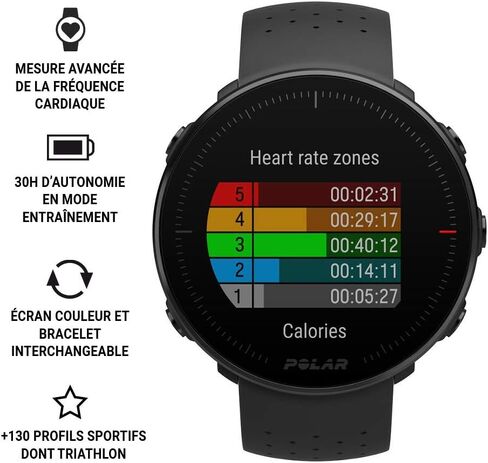 POLAR VANTAGE M - ساعة جري متقدمة ورياضات متعددة مع نظام تحديد المواقع العالمي (GPS) ومعدل ضربات القلب على المعصم (تصميم خفيف الوزن وأحدث التقنيات)، أسود، M-L in Kuwait