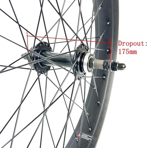 26x4.0 Rear Fat Bike Wheel Bolt On Snow Bicycle 26 Inch Double Wall Double Bearing Hub 36x12G Spokes 175mm Dropout Disc Brake Fatbike Rear Rim Set in Saudi Arabia