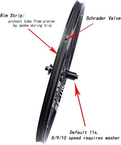 BUCKLOS 27.5/29 inch Thru Axle Boost MTB Wheelset, Front 15 * 110mm Rear 12 * 148mm Disc Brake Mountain Bike Wheel, AL6061 32H 1.9/2.5 Double Wall Clincher Dual, Fit 8 9 10 11 Speed Cassette XC AM DH… in Kuwait