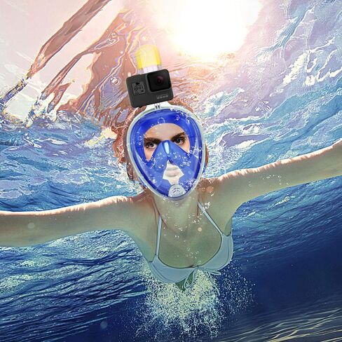 180°Full Face Snorkel Mask, Diving Mask Free Breathing Design Anti-Fogging and Anti-Leak Technology with Adjustable Head Straps for Adult Youth Kids in Saudi Arabia