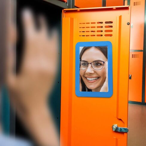 مرآة خزانة مغناطيسية لخزانة المدرسة، خزانة الصالة الرياضية، خزانة المكتب، ورشة العمل أو الثلاجة، مرآة المكياج، 5 بوصة × 7 بوصة (أسود) in Kuwait